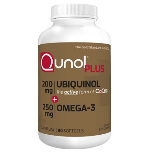 อาหารเสริม Qunol Ubiquinol + Omega 3 Plus CoQ10 200mg 90 เม็ด